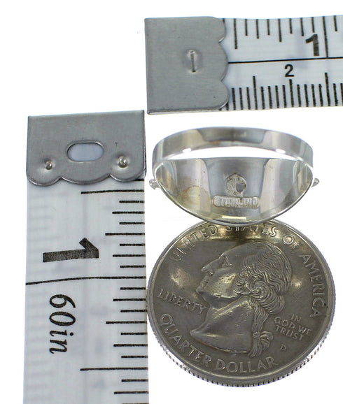 Genuine Sterling Silver Southwestern Turquoise Ring Size 5-3/4 QX86381